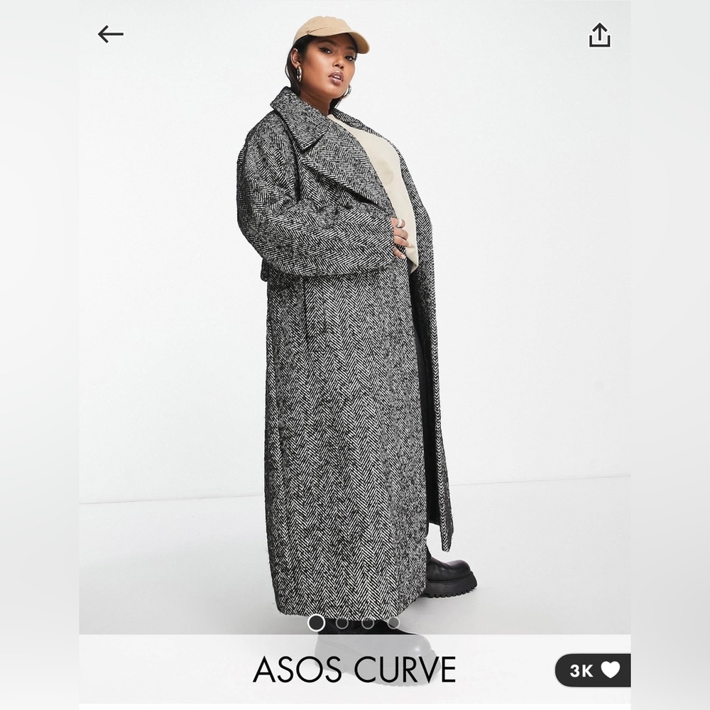 Brand NWT Asos Herringbone Wrap Coat